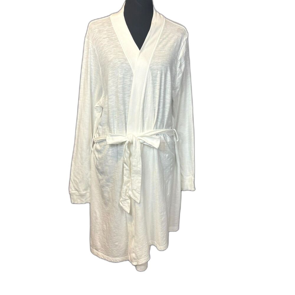 Gilligan & O'Malley White Slub Knit Robe Wrap Size Extra Large